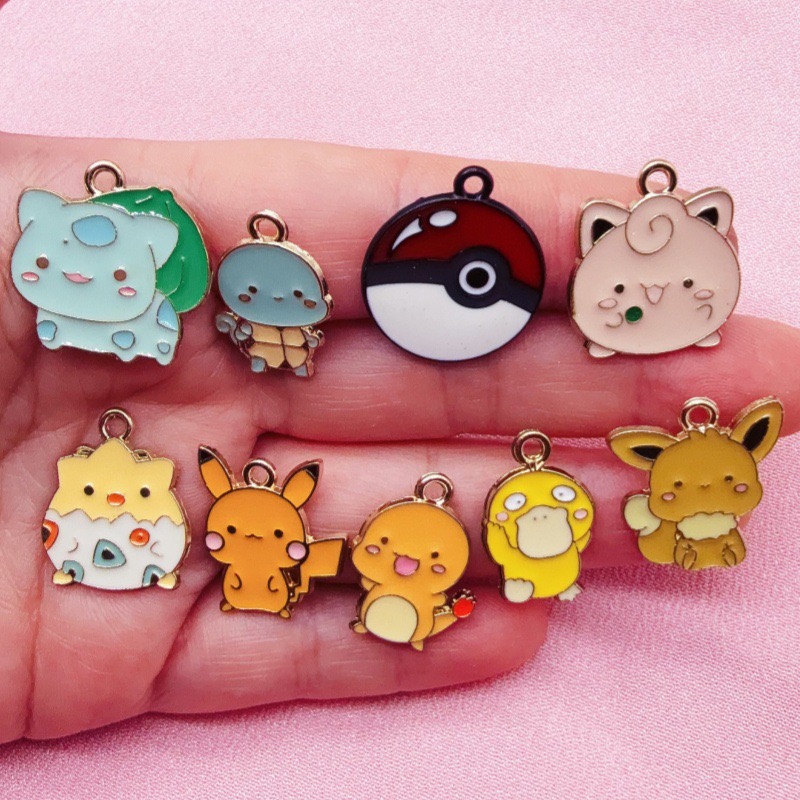 Phone Accessories And Gadget - 10 Stück Cartoon-Emaille-Schmuckzubehör Handgefertigte DIY-Armband-Anhänger Schlüsselanhänger