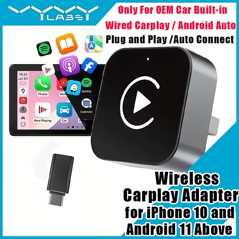 Phone Accessories Online - 2-in-1 Wireless CarPlay Adapter Plug-and-Play für