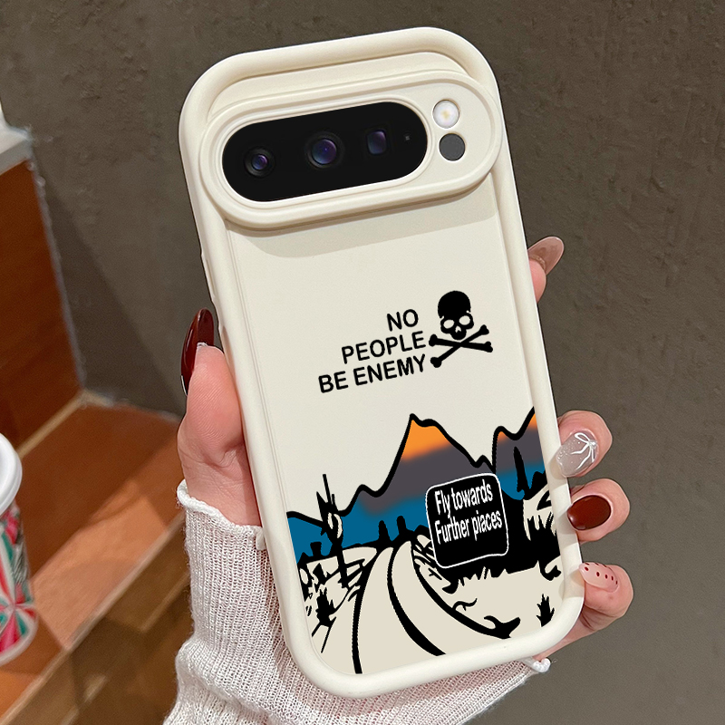 Google Pixel 9 Pro - Handyhülle mit Bergstraßenmuster für Google Pixel
