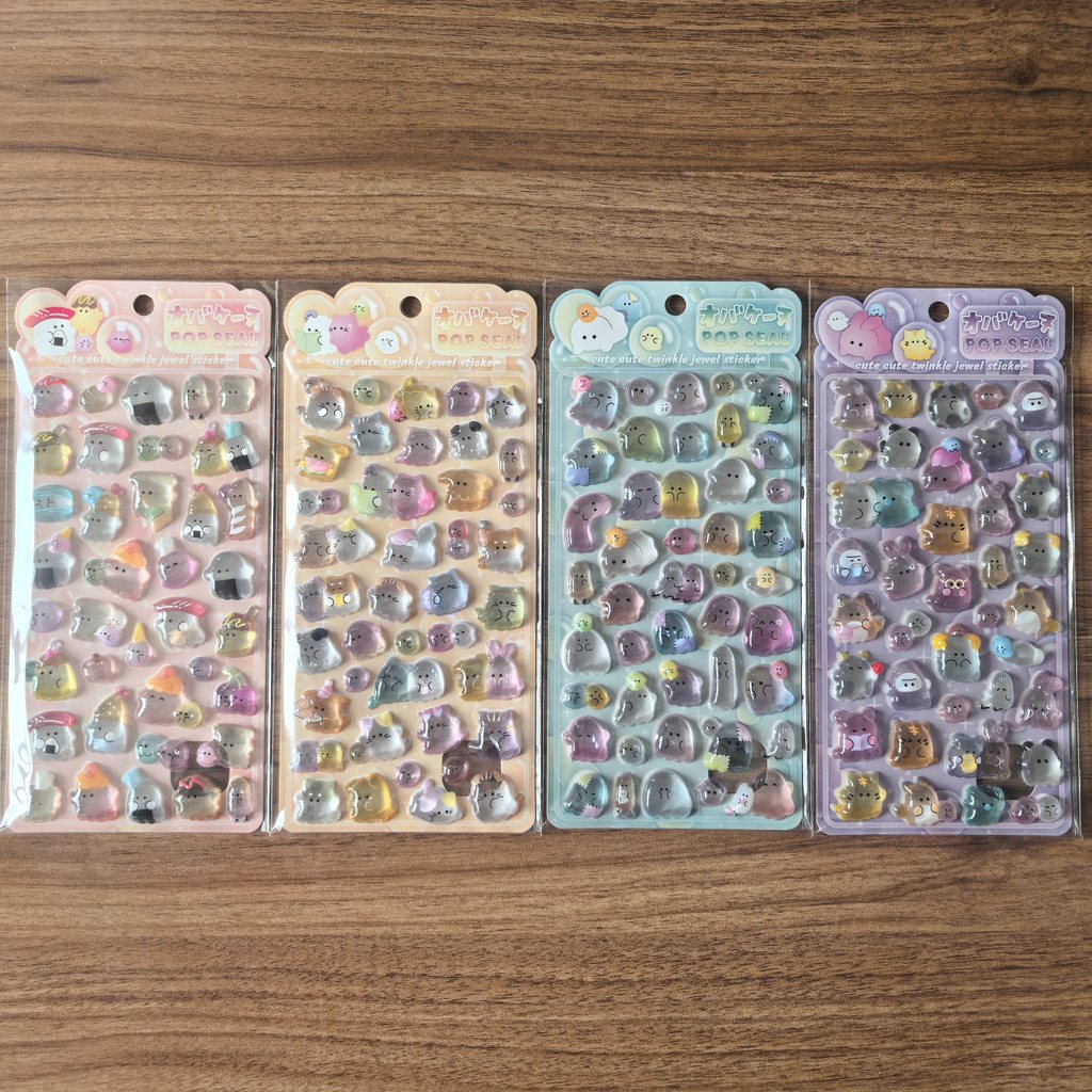 Phone Accessories Store - 4 Stück niedliche transparente Pop-Seal-Aufkleber –