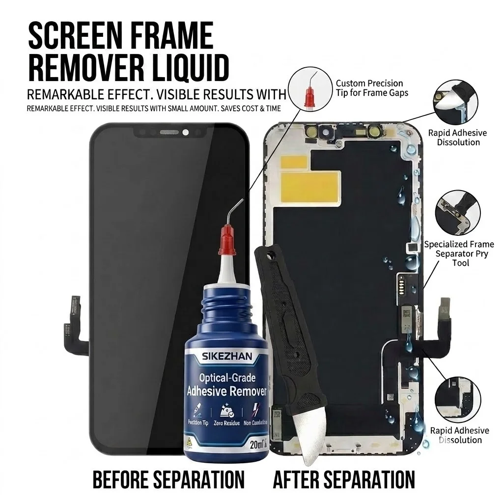 Screen Cleaner Spray - SIKEZHAN 20ml Optikklar-Klebstoffentferner-Reinigungsset mit Präzisions-Dosierspitze &